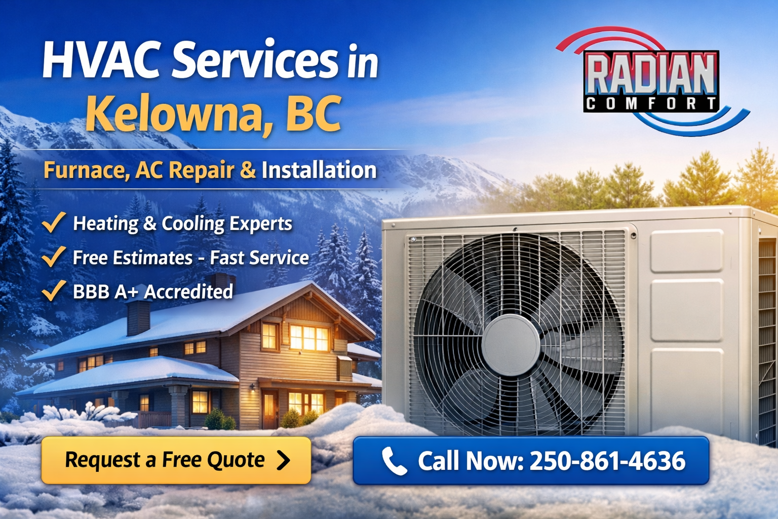 HVAC Services in Kelowna BC - Furnace and Air Conditioning Repair by Radian Comfort
